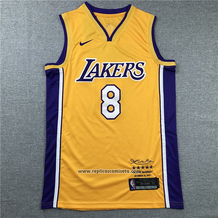 Camiseta Los Angeles Lakers Kobe Bryant #8 Retirement 2017-18 Oro